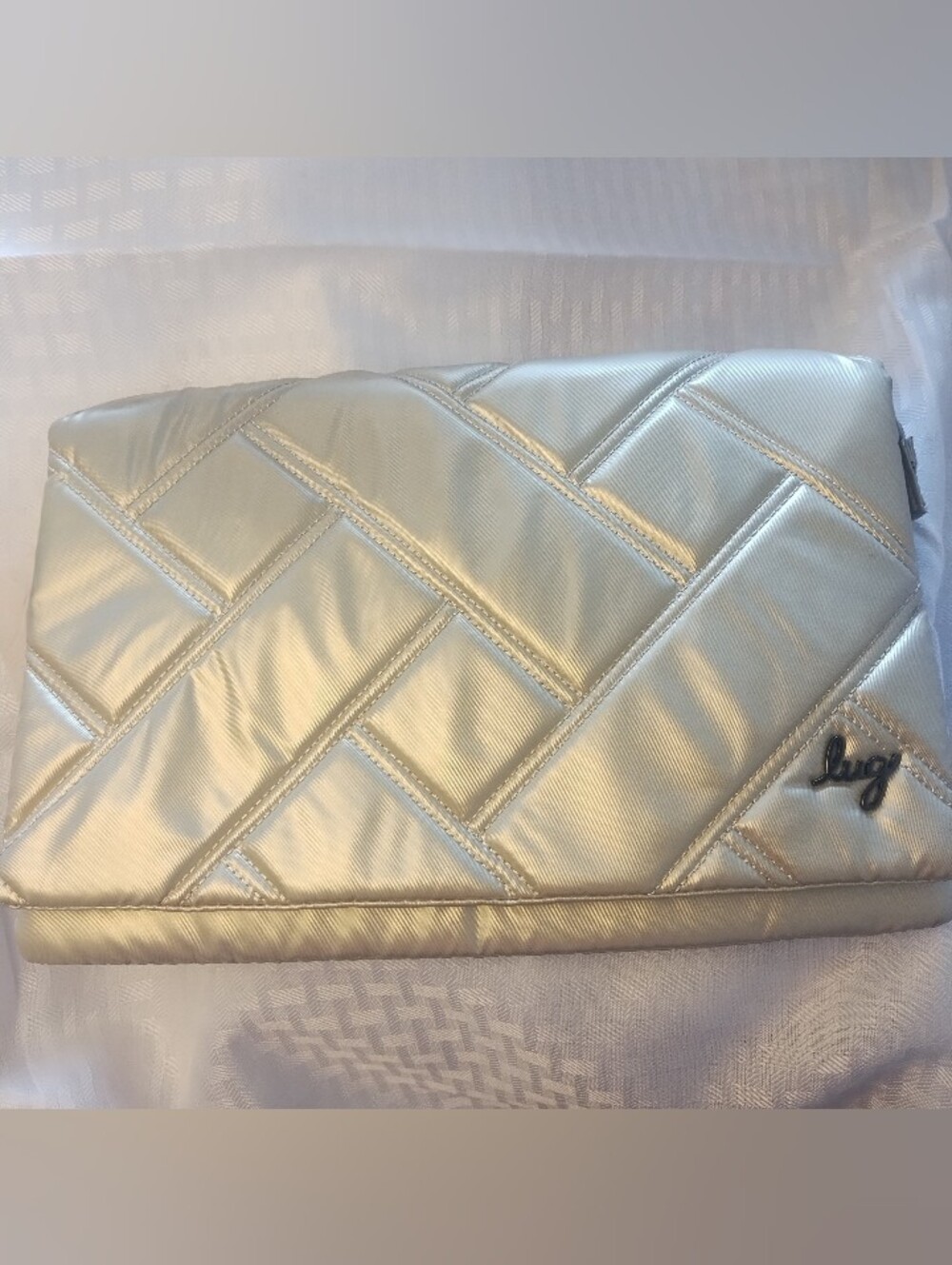 NWT Lug Champagne Metallic Clutch